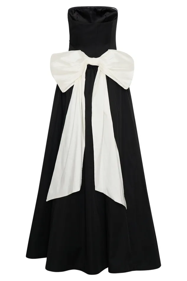 Women Meshki Dresses Frances Strapless Bow Maxi Dress 8211 Black