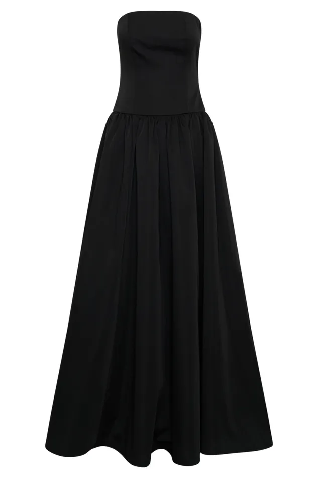 Women Meshki Dresses Frances Strapless Bow Maxi Dress 8211 Black