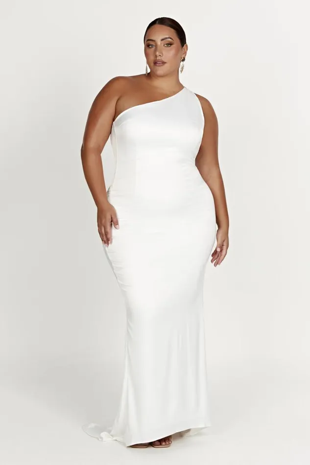 Women Meshki Dresses Harper One Shoulder Gown 8211 White