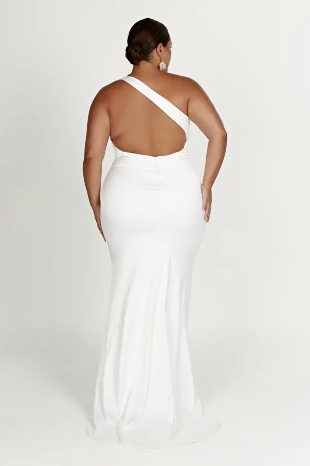 Women Meshki Dresses Harper One Shoulder Gown 8211 White