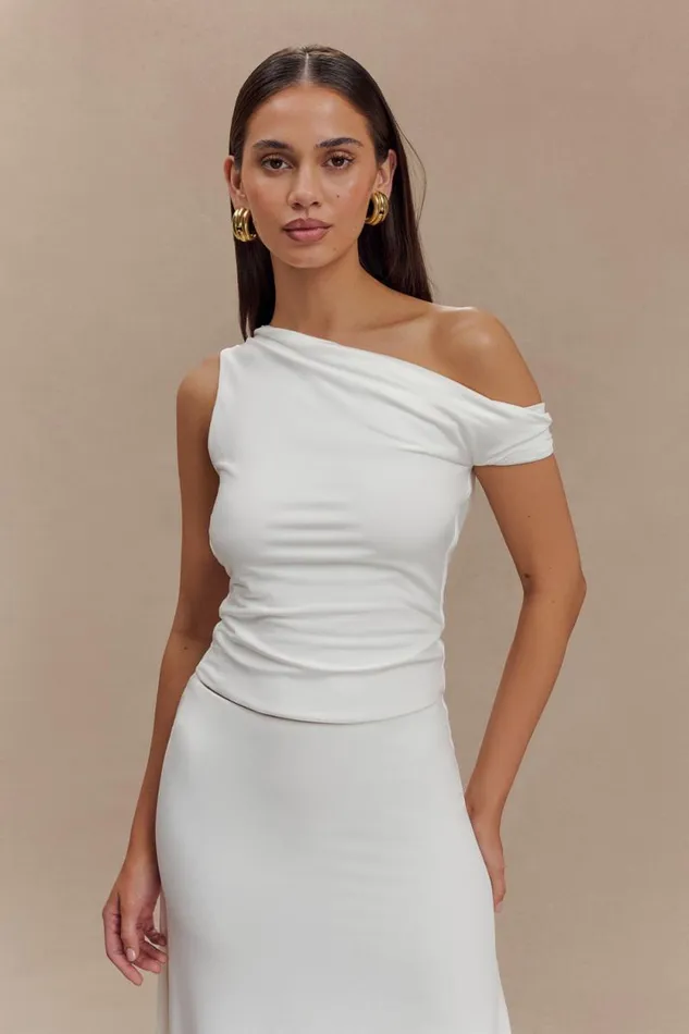 Women Meshki Dresses Kacey Slinky Off Shoulder Top 8211 White