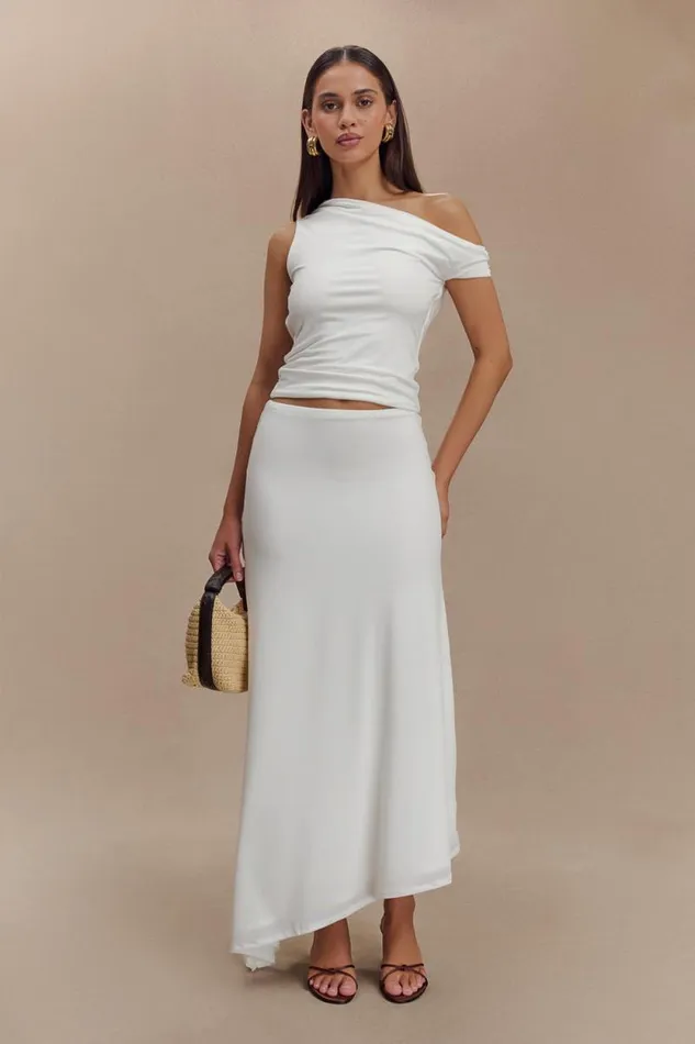 Women Meshki Dresses Kacey Slinky Off Shoulder Top 8211 White