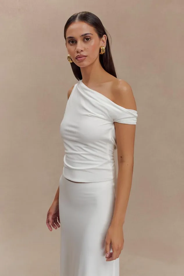Women Meshki Dresses Kacey Slinky Off Shoulder Top 8211 White