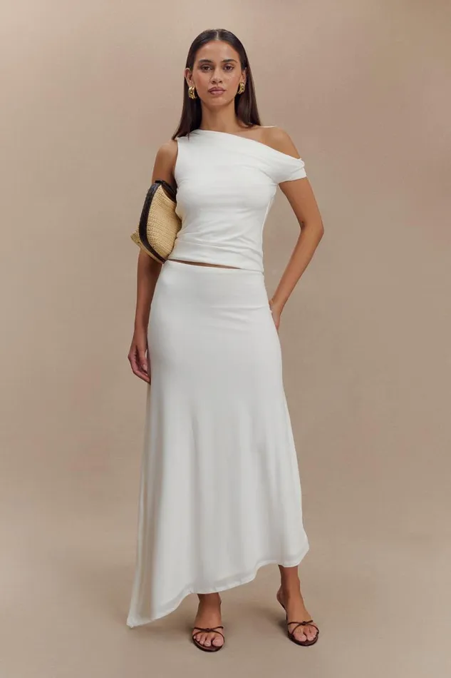 Women Meshki Dresses Kacey Slinky Off Shoulder Top 8211 White
