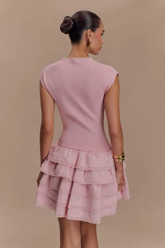 Women Meshki Dresses Maeve Ruffle Knit Mini Dress 8211 Dusty Pink