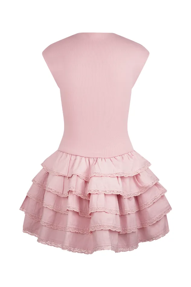 Women Meshki Dresses Maeve Ruffle Knit Mini Dress 8211 Dusty Pink