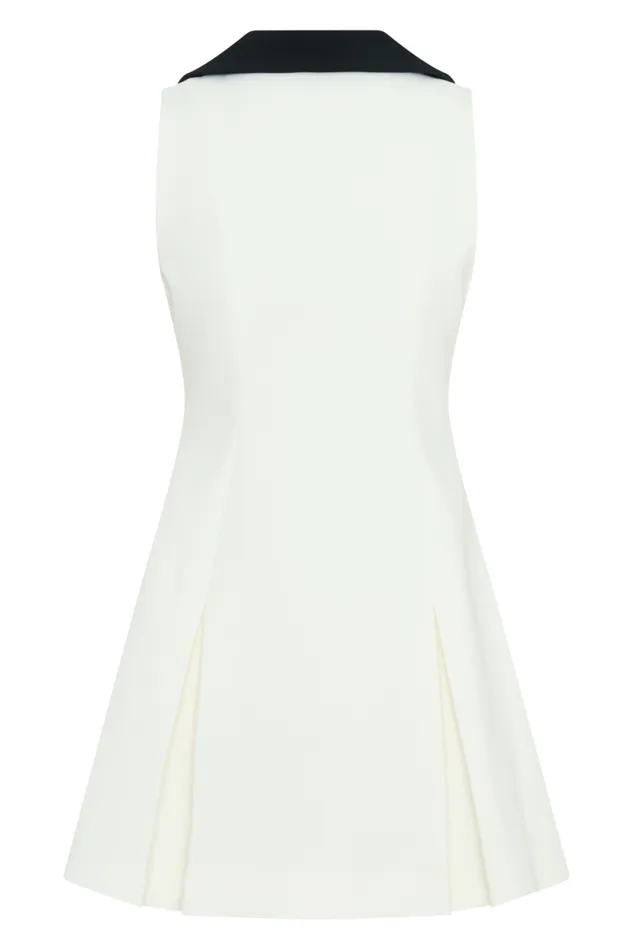 Women Meshki Dresses Oli Sleeveless Contrast Mini Dress 8211 IvoryBlack
