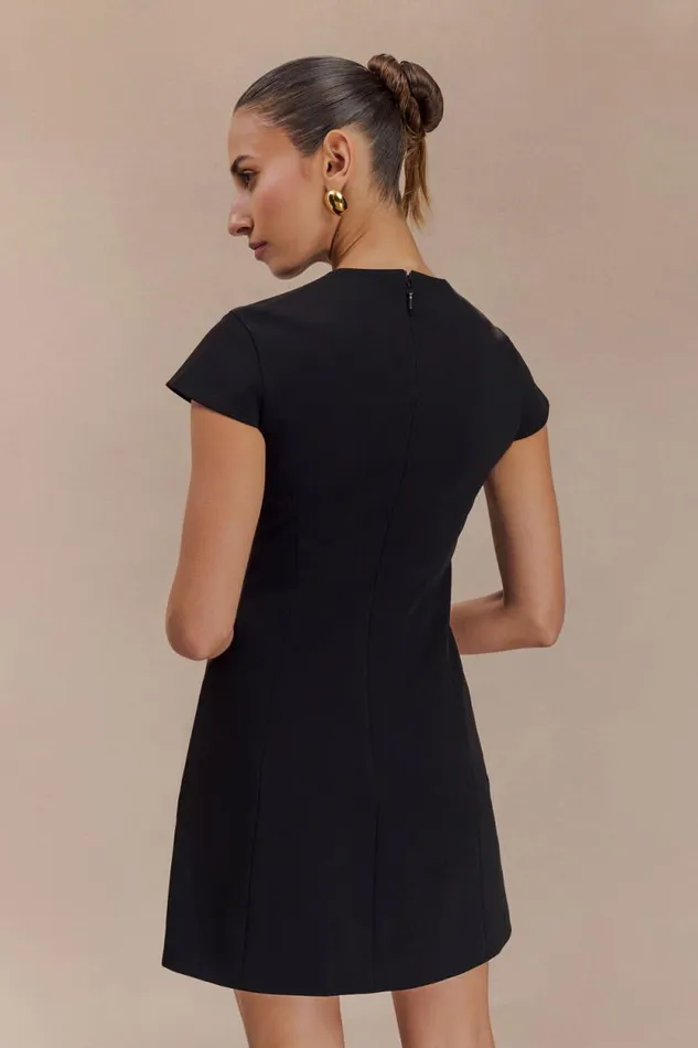 Women Meshki Dresses Remi Suiting Mini Dress With Floral Hardware 8211 Black
