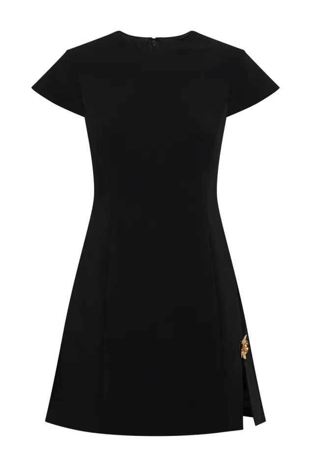 Women Meshki Dresses Remi Suiting Mini Dress With Floral Hardware 8211 Black