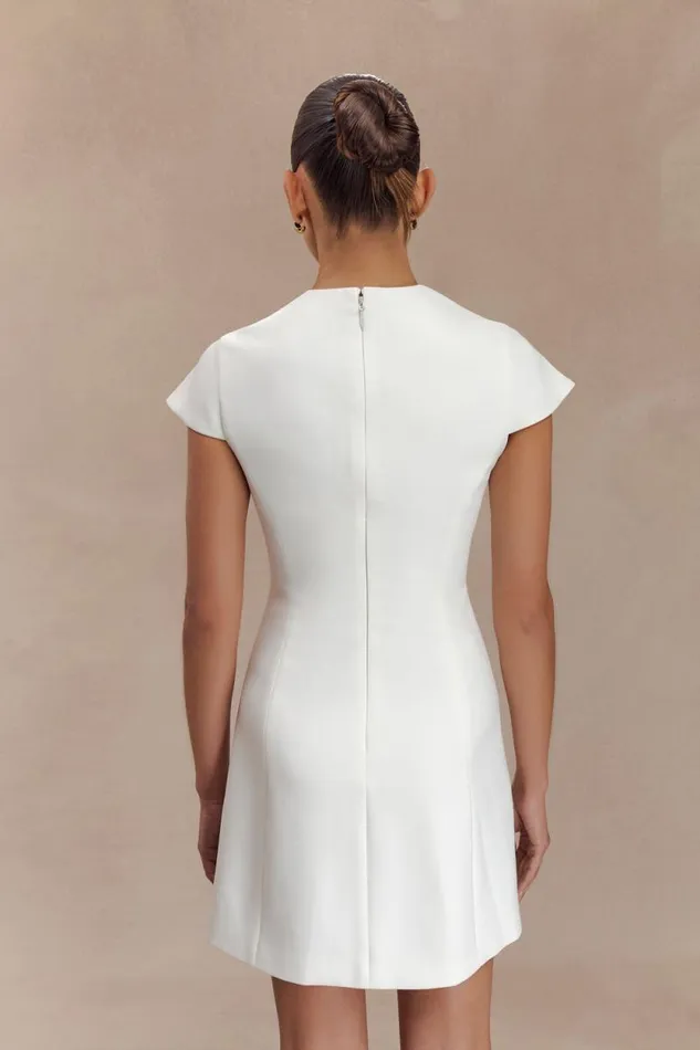 Women Meshki Dresses Remi Suiting Mini Dress With Floral Hardware 8211 White