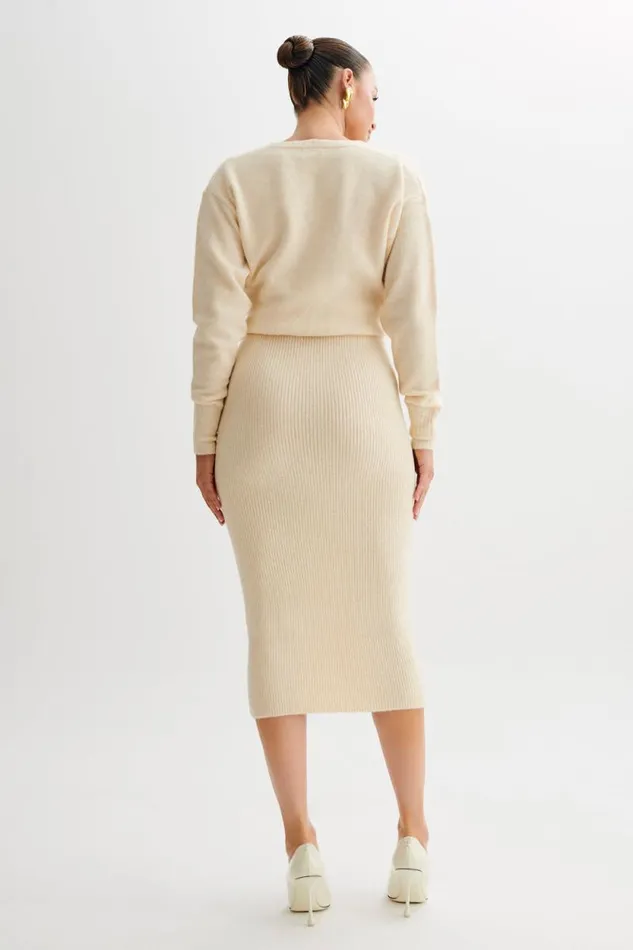 Women Meshki Dresses Shannon Knit Maxi Dress 8211 Cream Marle