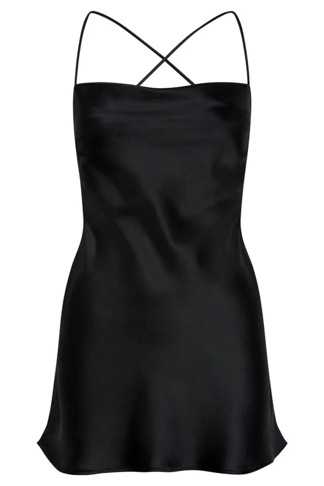 Women Meshki Dresses Sydney Mini Satin Dress 8211 Black