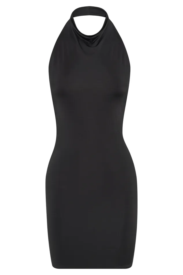 Women Meshki Dresses Zaida Slinky Halter Mini Dress 8211 Black