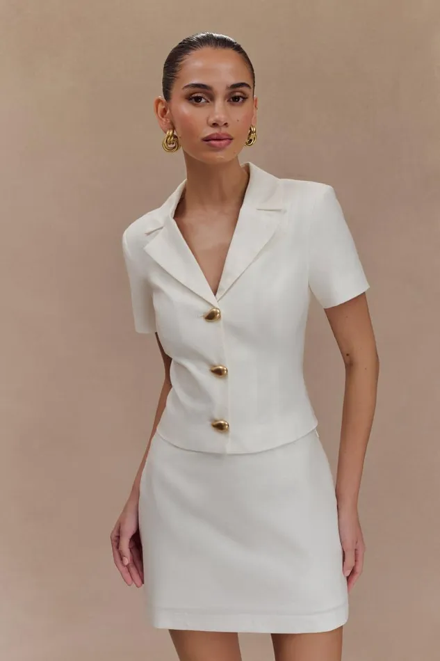 Women Meshki Outerwear Ciara Linen Jacket 8211 White