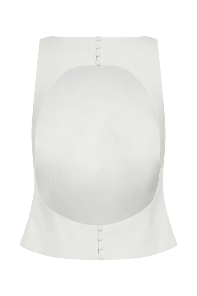 Women Meshki Tops Brigette Boat Neck Longline Top 8211 Ivory