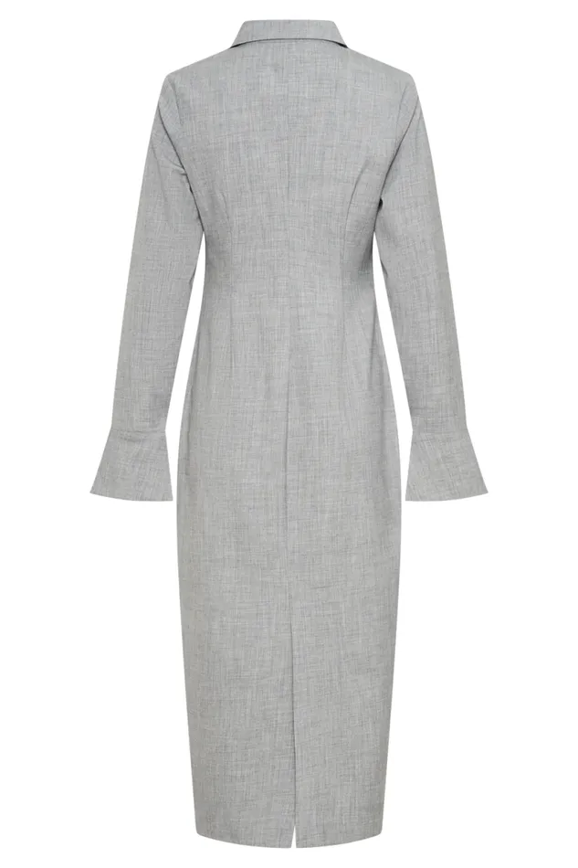 Women Meshki Tops Dorian Fitted Shirt Midi Dress 8211 Charcoal Marle