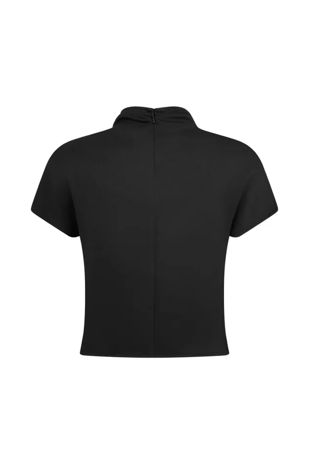 Women Meshki Tops Eris High Neck Scuba Jersey Top 8211 Black