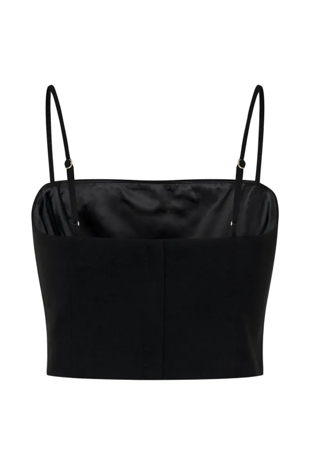 Women Meshki Tops Grace Suiting Crop Top 8211 Black