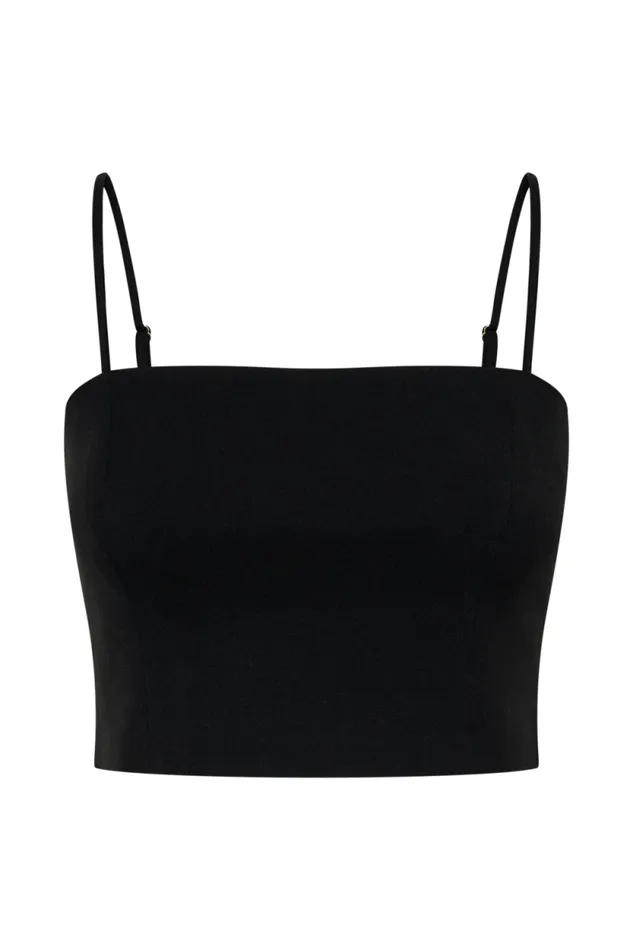 Women Meshki Tops Grace Suiting Crop Top 8211 Black
