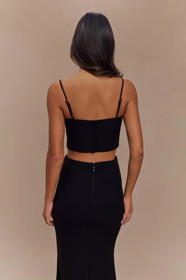 Women Meshki Tops Grace Suiting Crop Top 8211 Black
