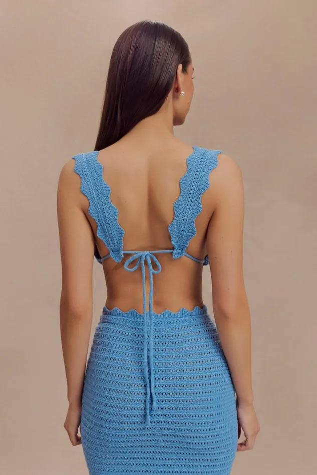 Women Meshki Tops Jadia Crochet Bralette 8211 Cornflower Blue