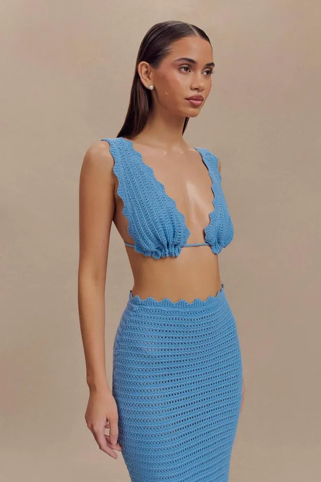 Women Meshki Tops Jadia Crochet Bralette 8211 Cornflower Blue