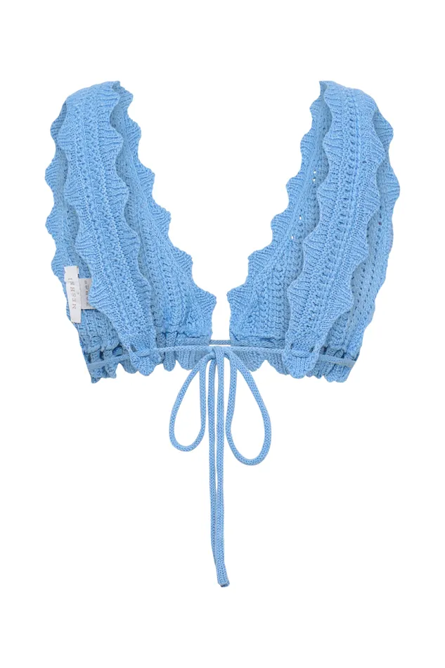 Women Meshki Tops Jadia Crochet Bralette 8211 Cornflower Blue
