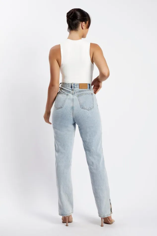Women Meshki Tops Jordyn Tank Sleeveless Bodysuit 8211 White