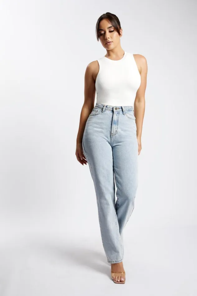 Women Meshki Tops Jordyn Tank Sleeveless Bodysuit 8211 White