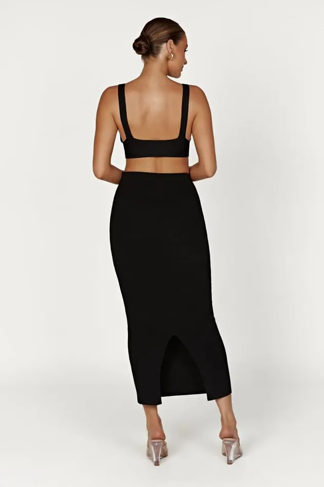 Women Meshki Tops Kaesha Twist Front Knit Top 8211 Black
