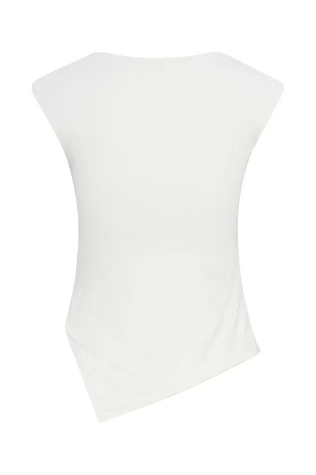 Women Meshki Tops Lisette Asymmetric Recycled Nylon Top 8211 White