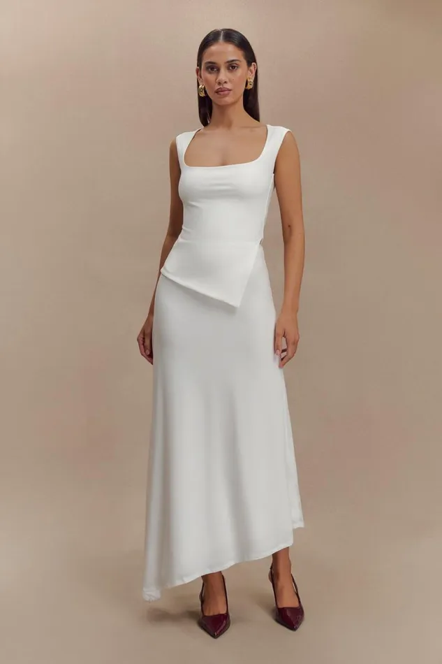 Women Meshki Tops Lisette Asymmetric Recycled Nylon Top 8211 White