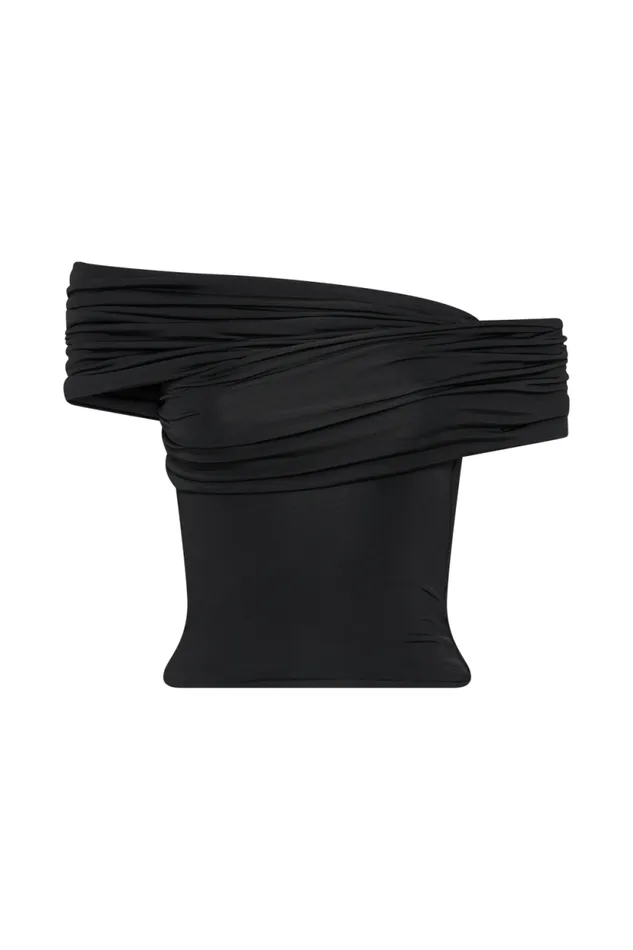 Women Meshki Tops Lourdes Slinky Off Shoulder Top 8211 Black