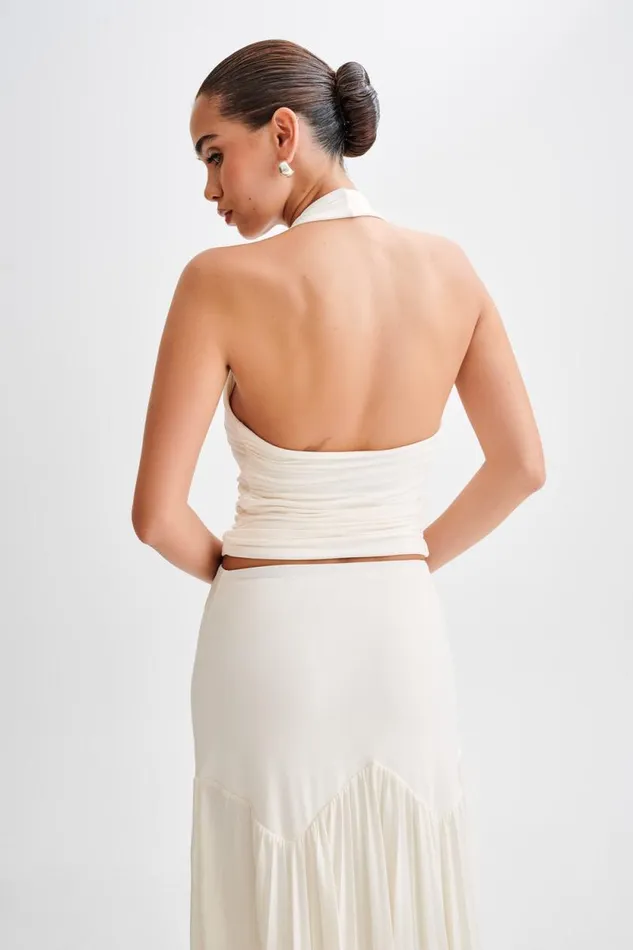 Women Meshki Tops Marie Slinky Halter Top 8211 Ivory