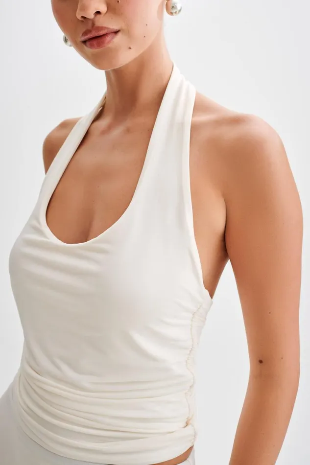 Women Meshki Tops Marie Slinky Halter Top 8211 Ivory