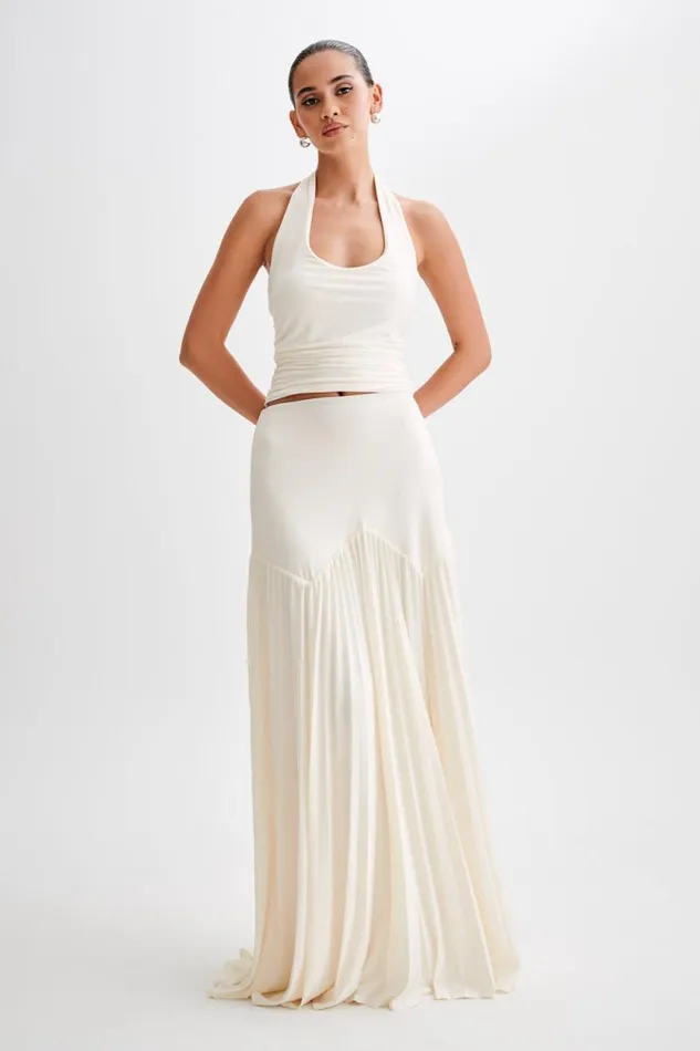 Women Meshki Tops Marie Slinky Halter Top 8211 Ivory