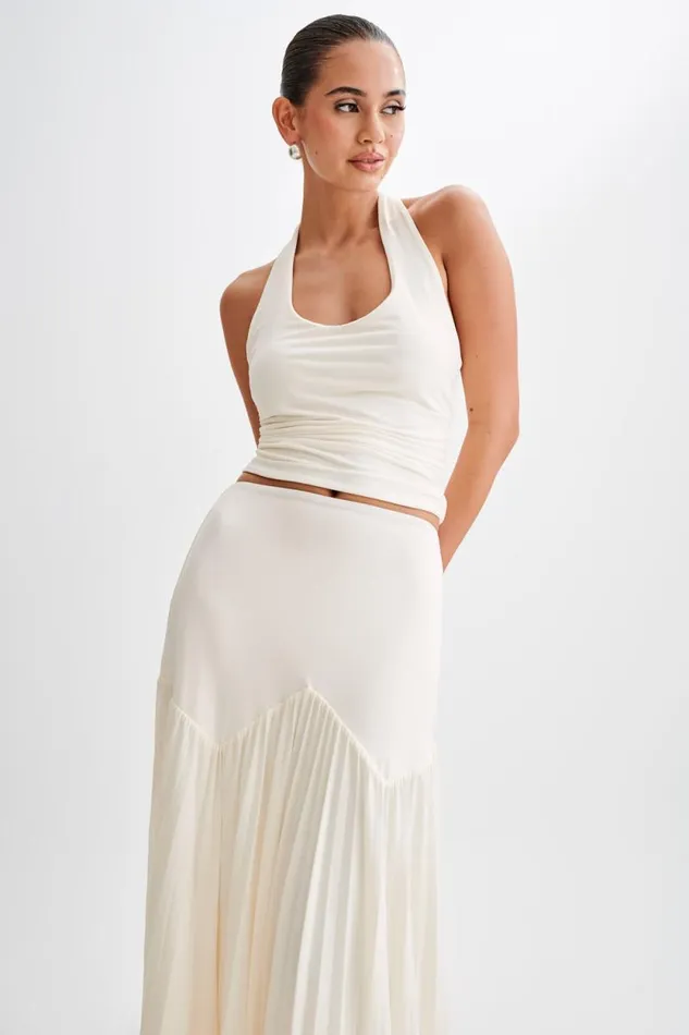 Women Meshki Tops Marie Slinky Halter Top 8211 Ivory