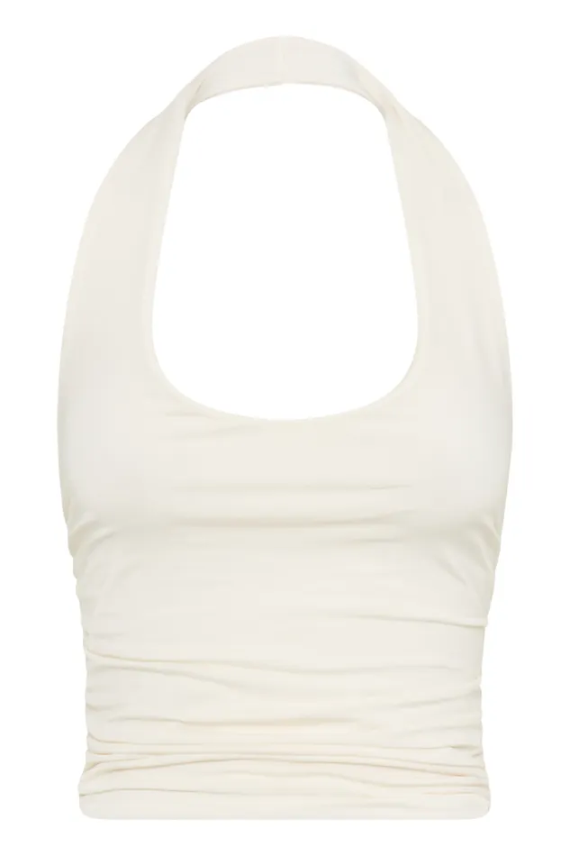 Women Meshki Tops Marie Slinky Halter Top 8211 Ivory