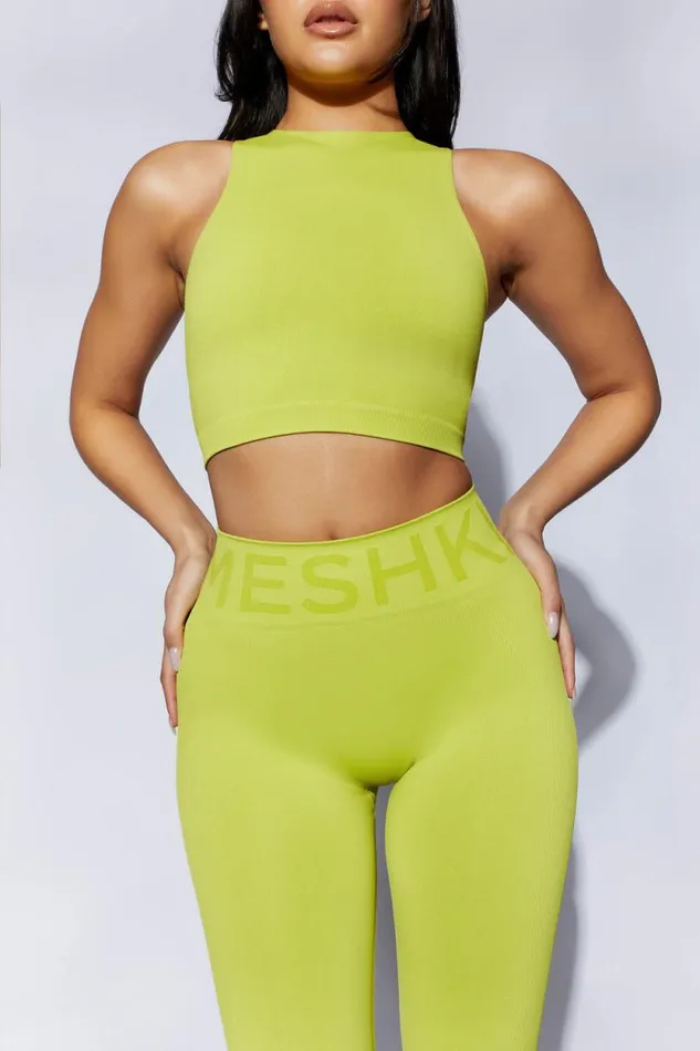 Women Meshki Tops Pippa Racer Tank Top 8211 Lime Green