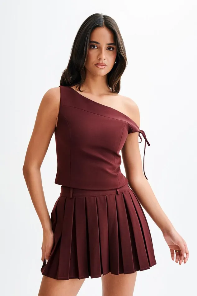 Women Meshki Tops Ramsey Suiting Off Shoulder Top 8211 Plum