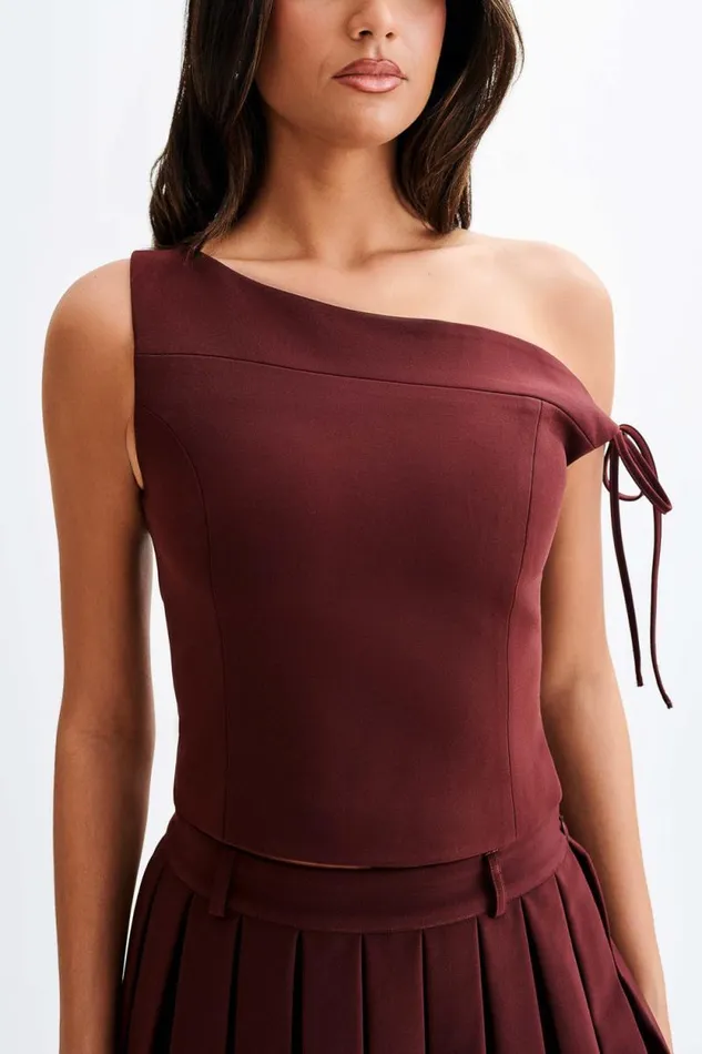 Women Meshki Tops Ramsey Suiting Off Shoulder Top 8211 Plum