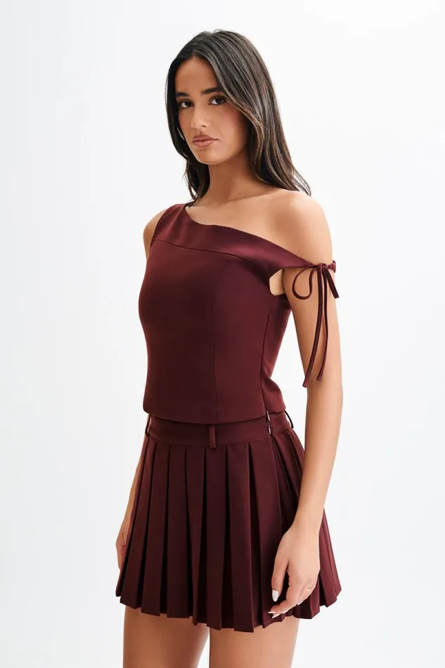 Women Meshki Tops Ramsey Suiting Off Shoulder Top 8211 Plum