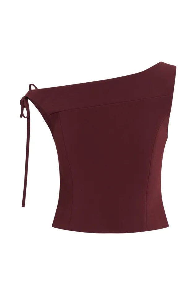 Women Meshki Tops Ramsey Suiting Off Shoulder Top 8211 Plum
