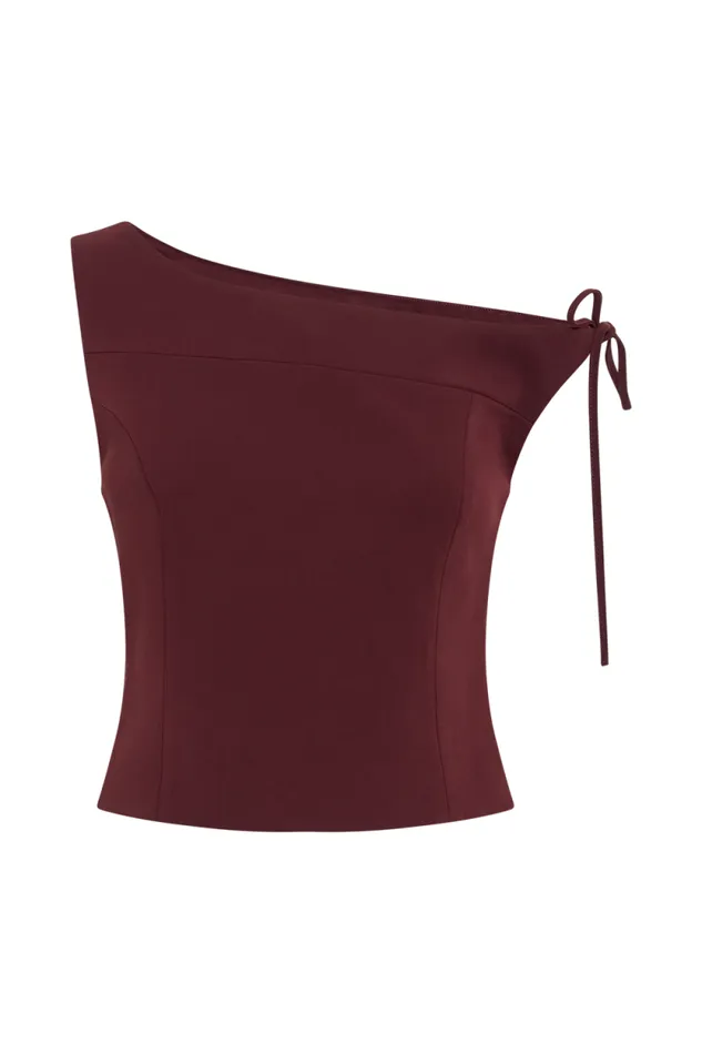 Women Meshki Tops Ramsey Suiting Off Shoulder Top 8211 Plum