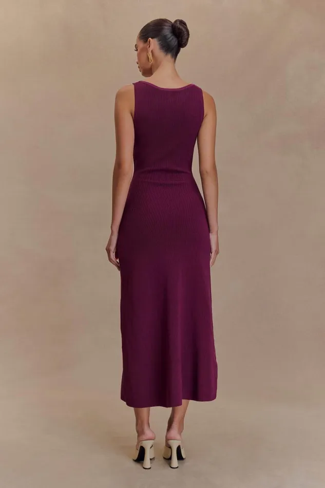 Women Meshki Two Piece Sets Sawyer Sleeveless Buttoned Maxi Dress 8211 Plum