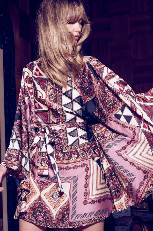Women MISA Los Angeles Dresses GIADA DRESS Leonardo Patchwork