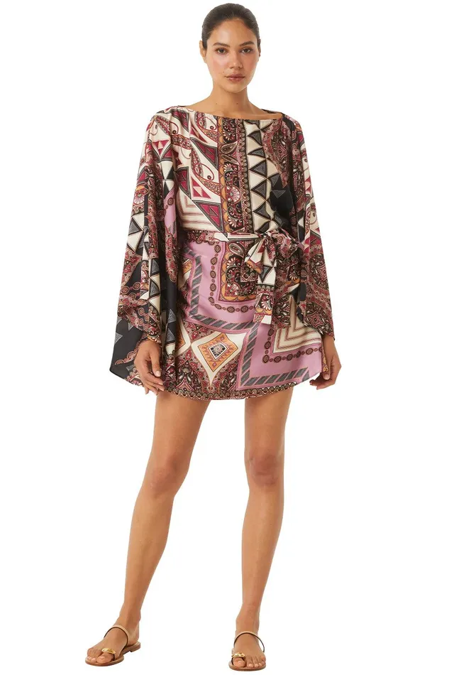 Women MISA Los Angeles Dresses GIADA DRESS Leonardo Patchwork
