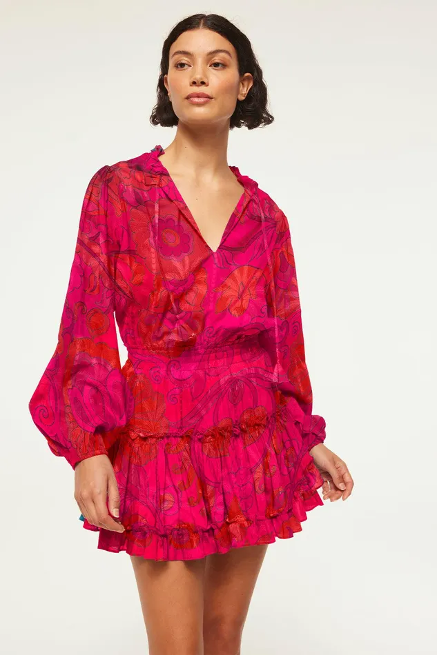 Women MISA Los Angeles Dresses LORENA DRESS Cobalt Palms