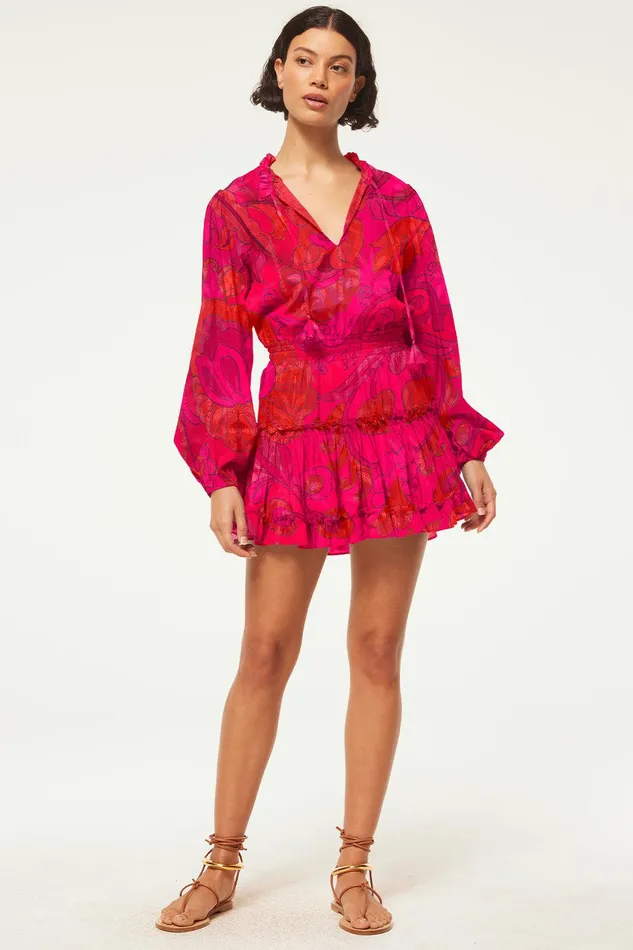 Women MISA Los Angeles Dresses LORENA DRESS Cobalt Palms