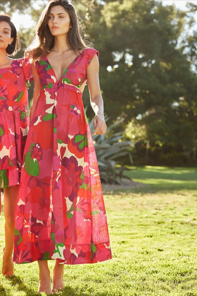 Women MISA Los Angeles Dresses ROSALIA DRESS Flora Rosada